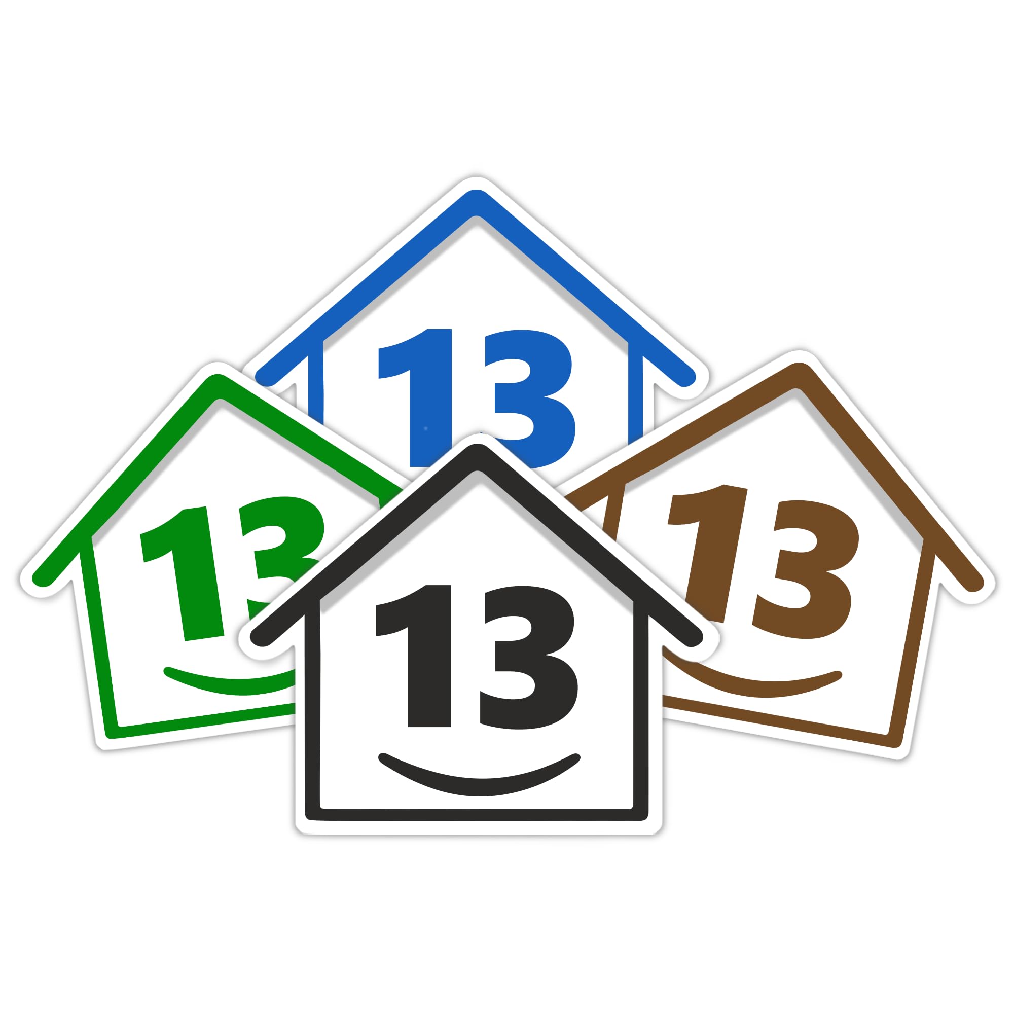 4 x Bin Numbers for Wheelie Bins, 1-99, 15cm ‘Happy House’ Colour Design Dustbin Stickers, Easy Application Stick On Number Stickers - Weatherproof Self Adhesive Vinyl – Blue, Black, Green, Brown (25) — view 36