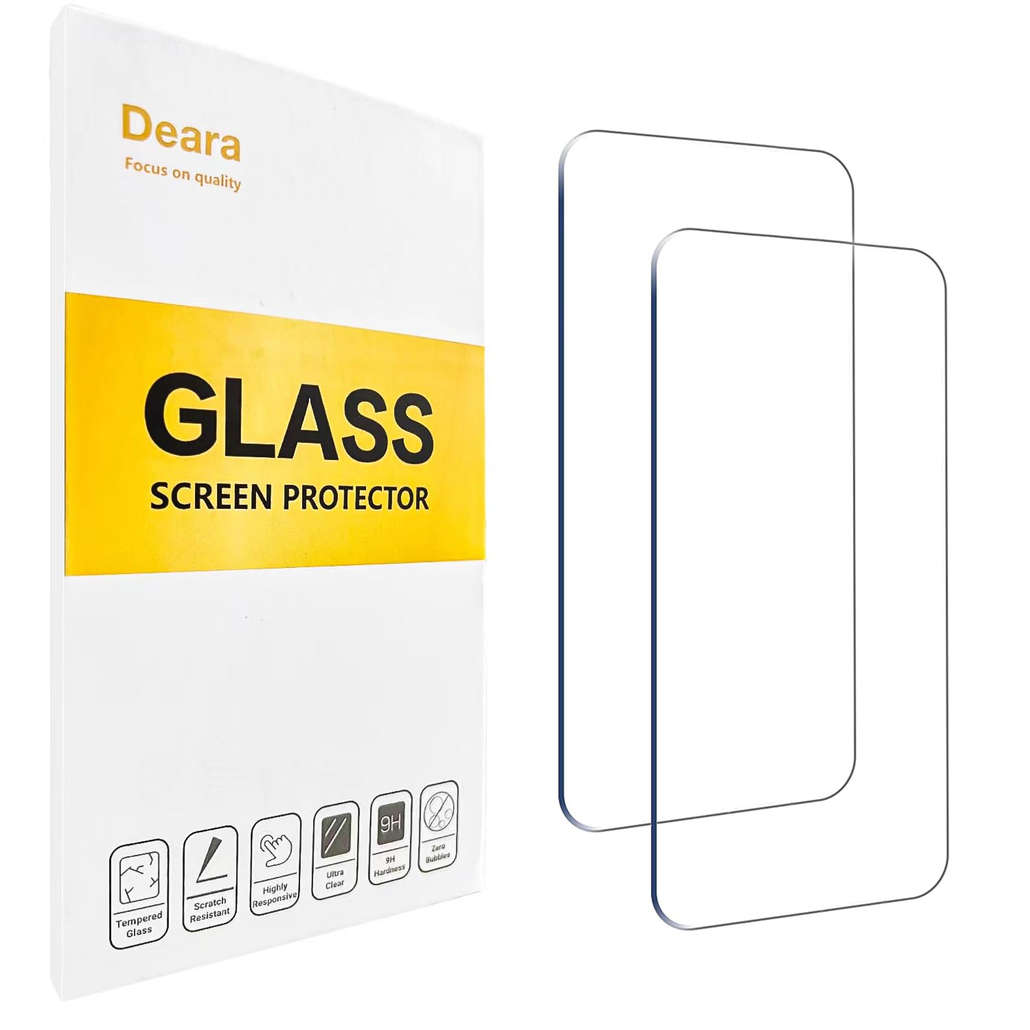 Deara ArmorPro 9H Tempered Glass Screen Protector for iPhone 15 15 Pro 6 1 Inch Case Friendly Longest