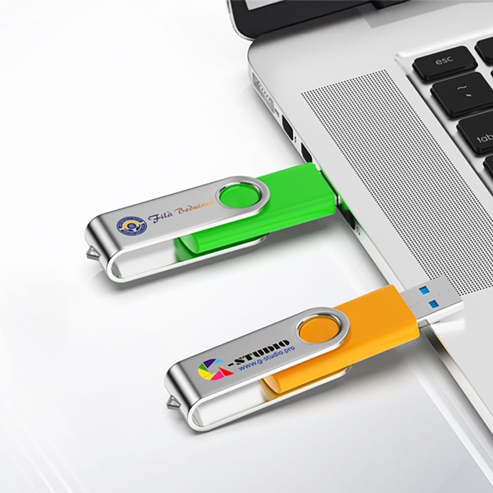 Custom USB Flash Drive with Plastic Box, 50 Pack Personalized USB Drive with 360° Swivel Design, Great for Business Promotions, Corporate Gifts, Event Giveaways (512.0)