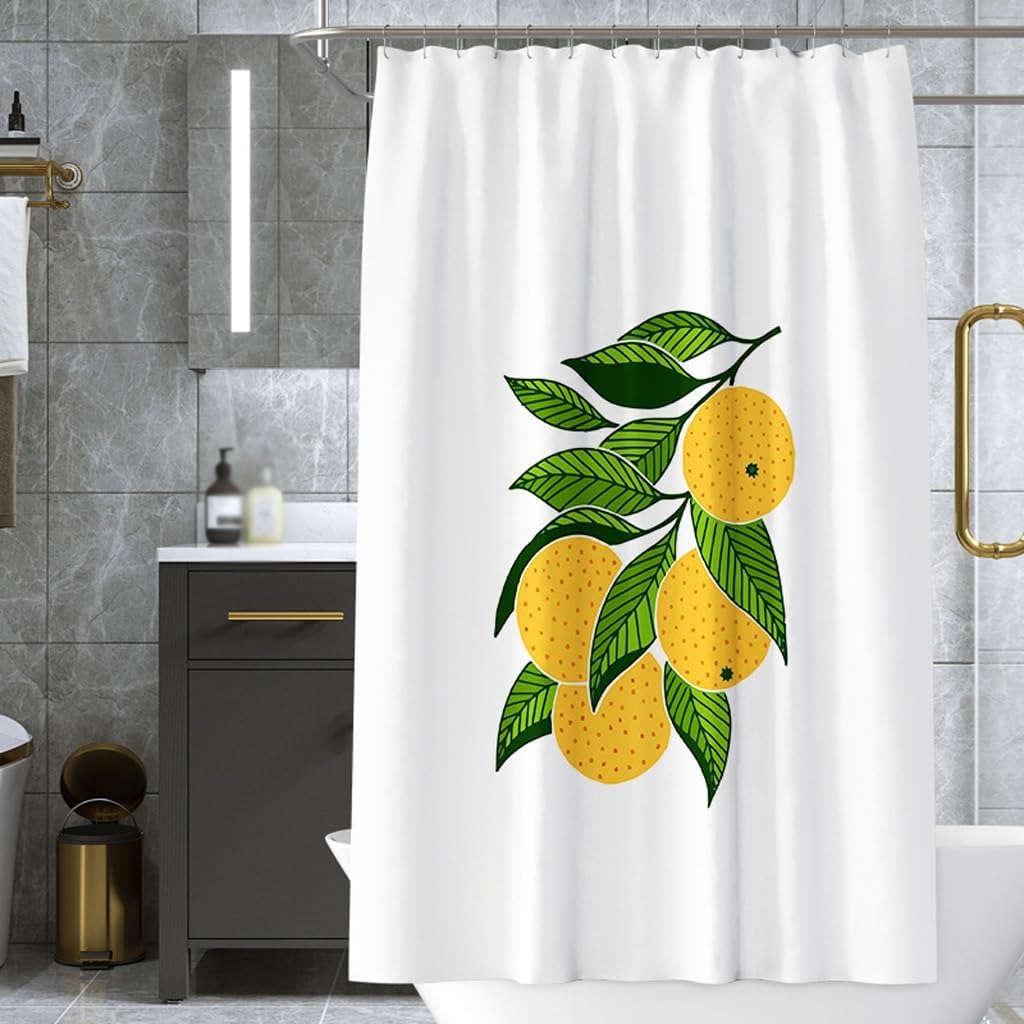 Shower Liner Shower Curtain Orange Pattern Shower Curtain Digital Printing Polyester Shower Curtain Home Waterproof Fabric Shower Curtain Suitable for Bathroom (Color : W120xH180cm) (W80xh180cm )