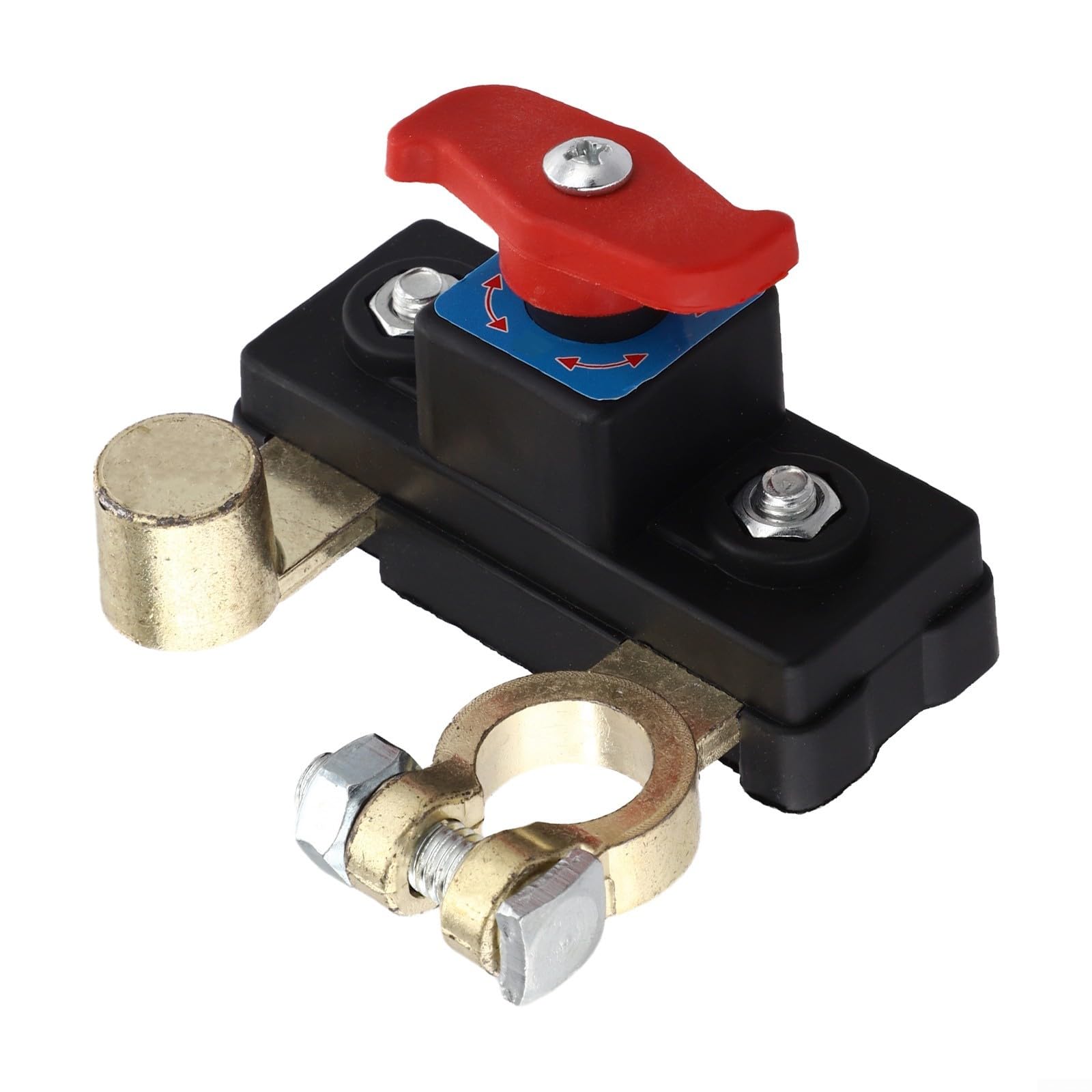 12V Battery Disconnect Switch Negative Terminal Isolator for Car Truck RV Boat Plastic Housing Copper Contacts Quick Power-Off 12-24V Black Easy Installation for Secure Fit