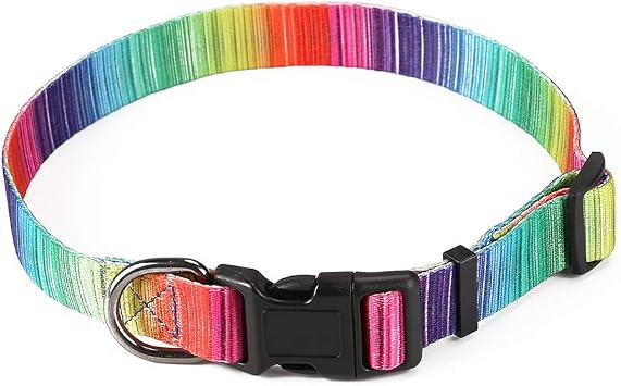 Dog Adjustable Collar Durable Printing Collar for Small Dogs Medium Dogs Large Dogs S/Neck Girth 14"-19", Pattern A