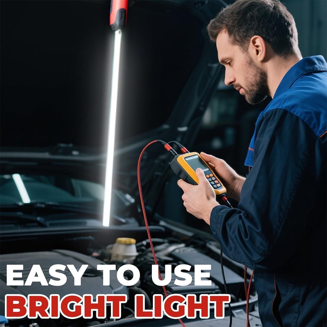 Flexible LED Flashlight Stick, 27" Bendable LED Work Light with High Lumen & 3 Brightness Modes, Rechargeable Inspection Light for Mechanics, Car Repair & Narrow Tight Spaces (2Pcs)