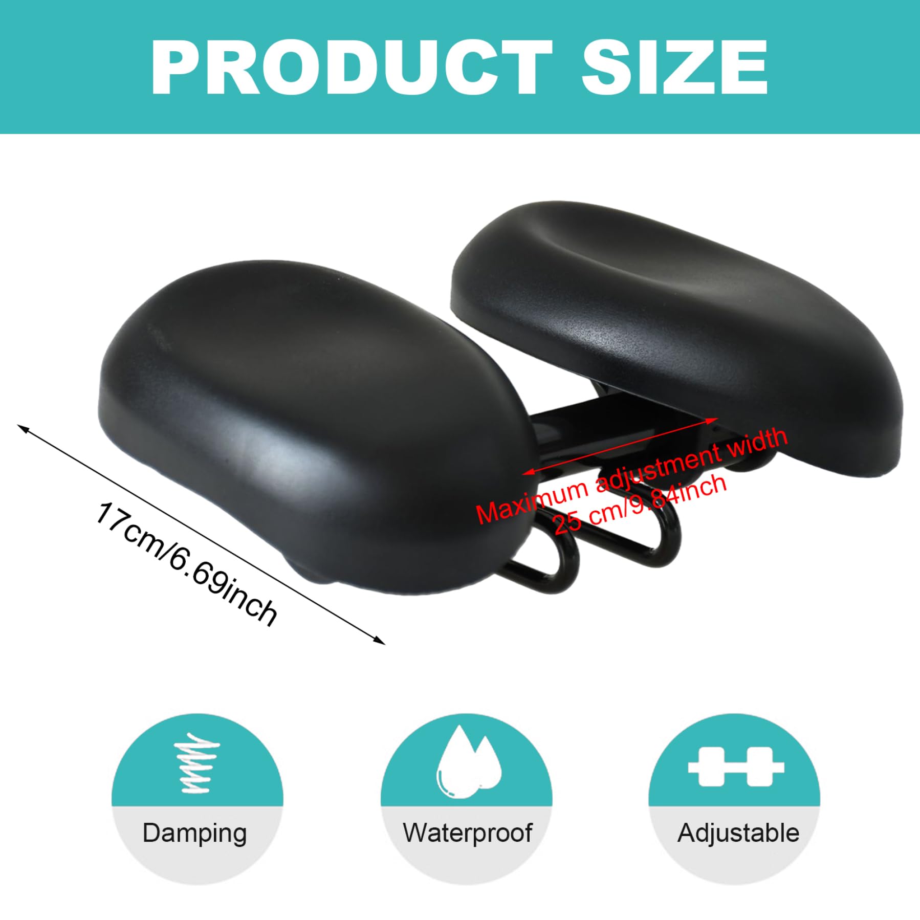 Noseless Siège de vélo confortable en polyuréthane pour homme et femme - Absorption des chocs - Coussin de selle doux