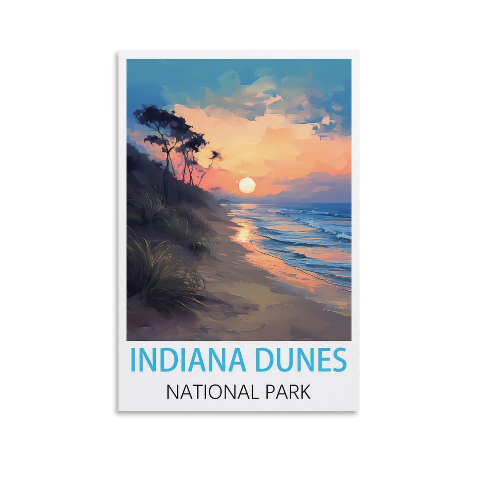 Metal Tin Sign Plaque Poster,Indiana Dunes National Parks,Art Plaque Poster Wall Decor for Home Tool Room Bar Club Restaurant Cafe 30x30cm