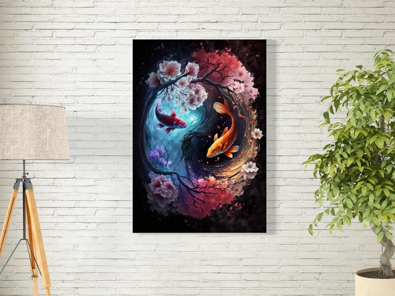 bpaA Yin and Yang Journey Wall Art for Decoration easy to hang, 40x60cm, 1Pcs