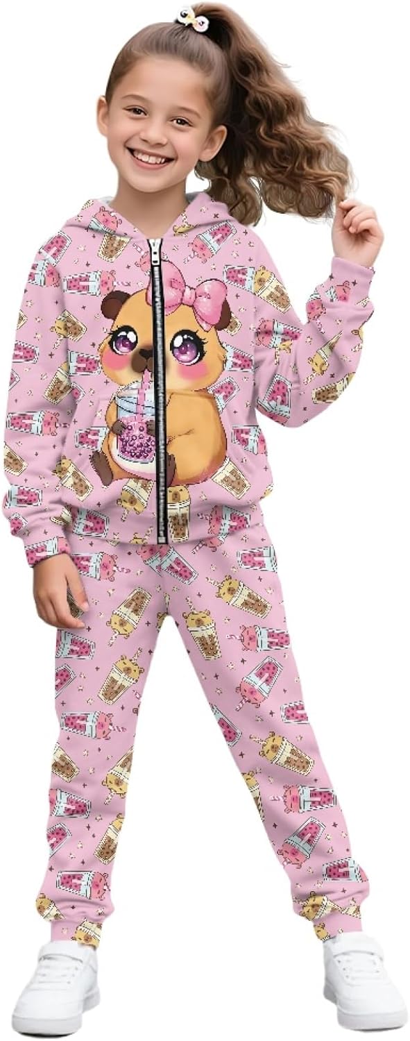 HUIACONG Boys Girls Sweatsuits for Kids Sweat Set for Children Sweat Suit