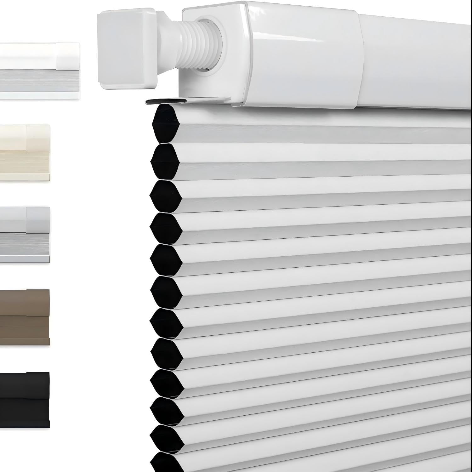 Dual Tensioner Custom 1.5" No Drill Cellular Shades for Indoor Windows, Cordless Privacy No Drill Cellular Shades for Indoor Windows, Insulated Honeycomb Blinds, Noise Reduced Honeycomb Blinds