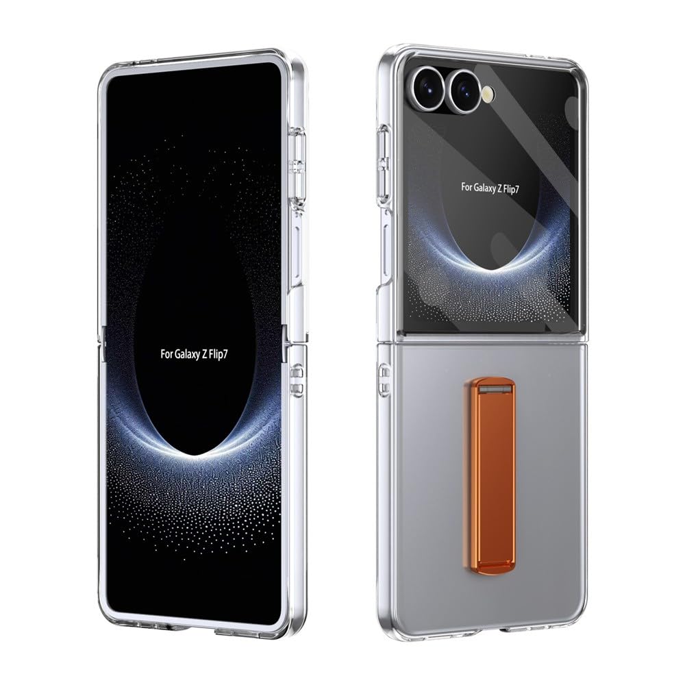 Étui rigide transparent pour Galaxy Z Flip 4 avec béquille