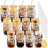 12 Set Employee Appreciation Gifts Thank You Gifts for Staff Coworker Thank You Glass Cups 16 oz Can Shaped Beer Glass with Lids Straws Brushes for Teacher NurseBest Team Ever