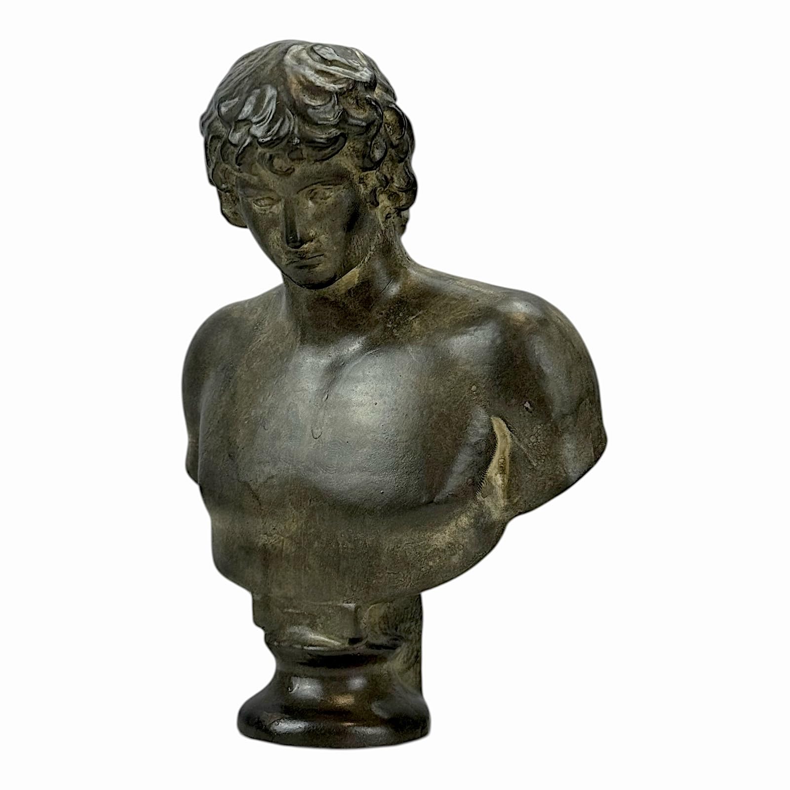 Antinous Rzeźba Popiersie - Ukochany Towarzysz cesarza Hadriana | Ręcznie wykonana grecka sztuka klasyczna | Posąg gipsowy Moldano 18 cm