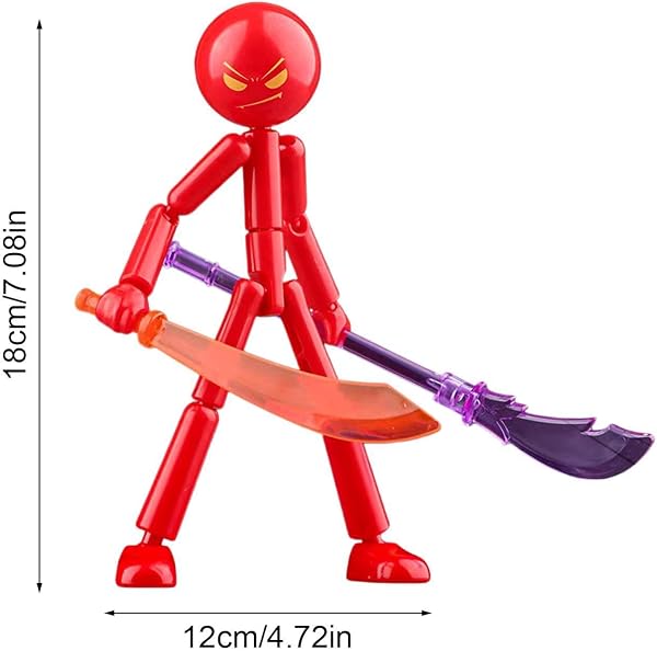 Action Figure, Modello Collezione Action Figure Per Ragazzi Ragazze, Giocattoli Stickmen Assemblabili Figures Stop Motion Set Con 7 Armi, Figures Stick Men Mobili Staccabili, Per Giocattoli Bambini - 2