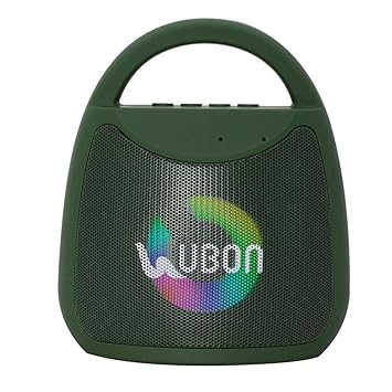 Shopper's Den Ubon SP-6770 Groovebox Portable Wireless Speaker TWS Bluetooth Rechargeable Travel Speaker with Handle, 3.5mm Aux, FM, SD Card & USB Support for Smartphone & Laptop (Green)