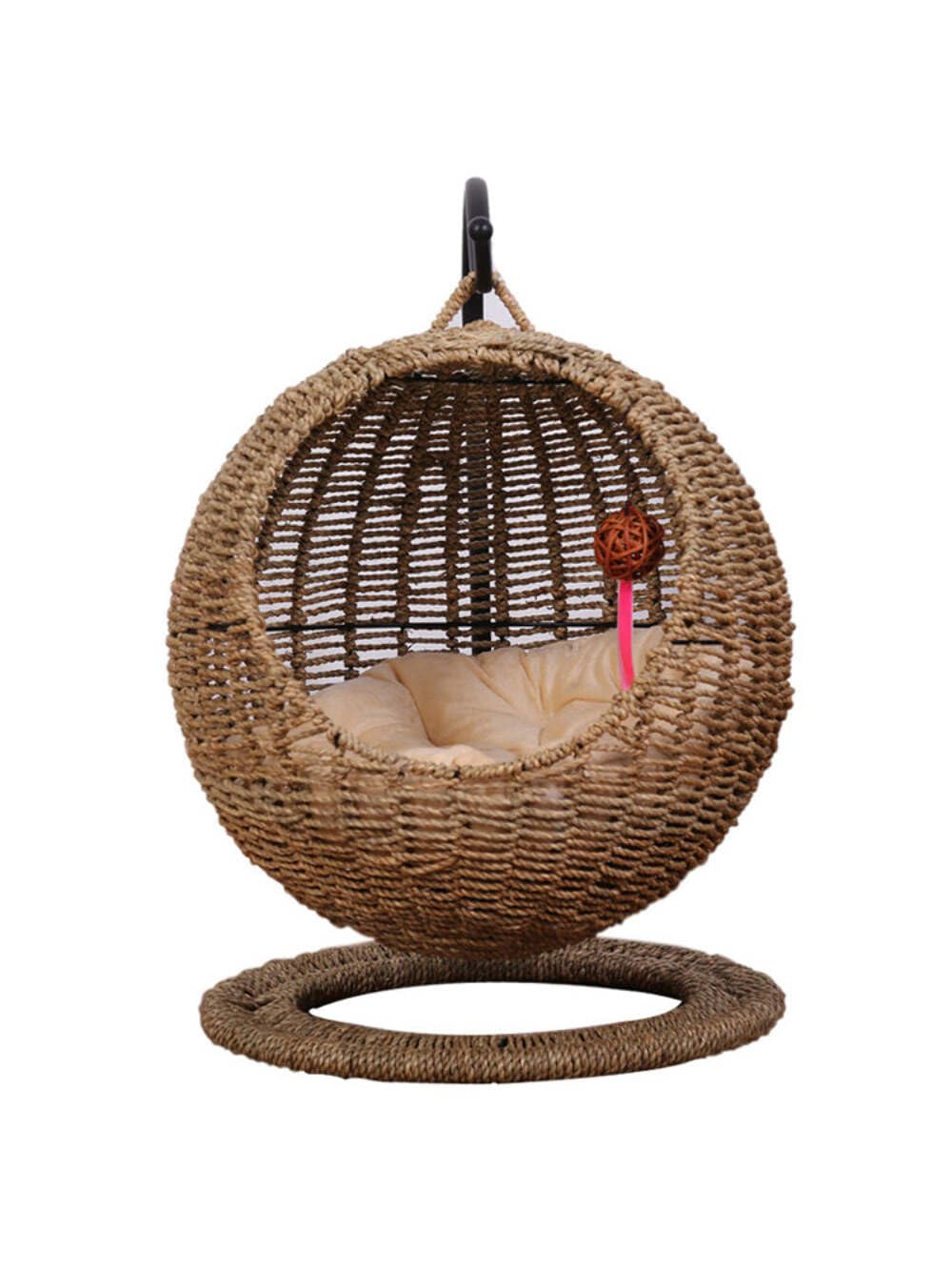 Amazon | 人気No.1猫ベッド！サークル型ラタン風 キャットハウス 