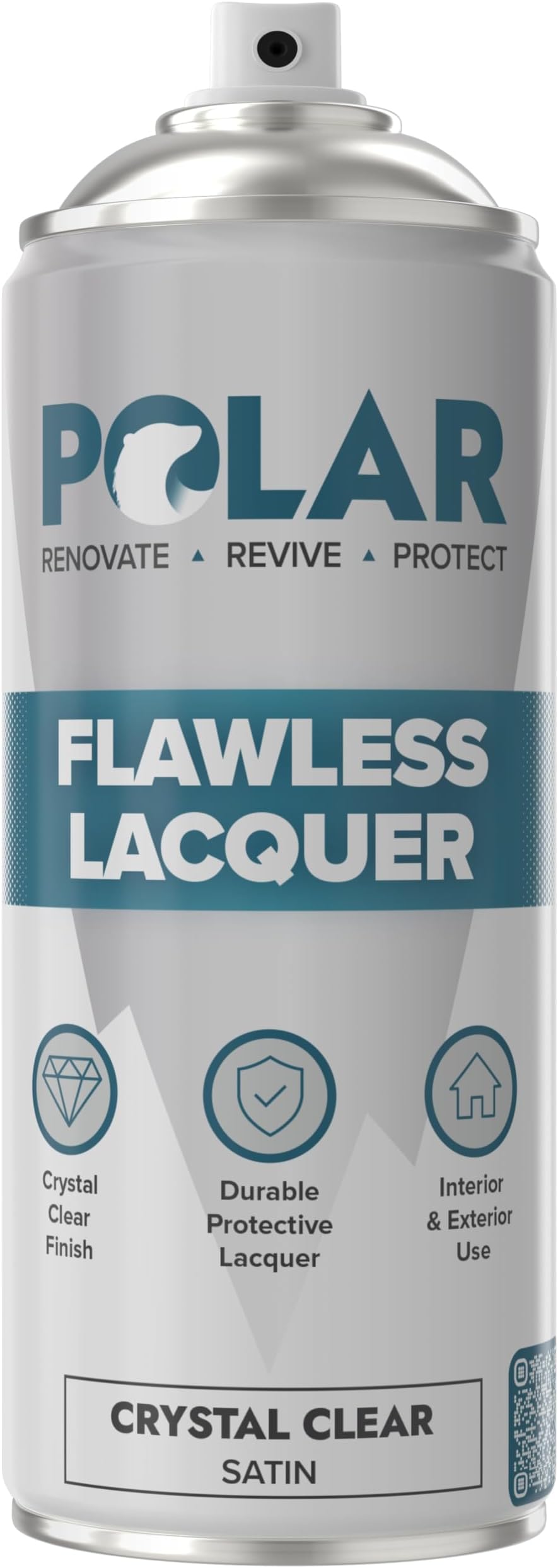 Polar Flawless Lacquer Spray - 400ml, Clear - Protective Coating for Wood, Ceramic, Glass, Plastic & Metal - Scratch Resistant & UV Protection - Primer for DIY, Interior & Exterior - Satin Finish