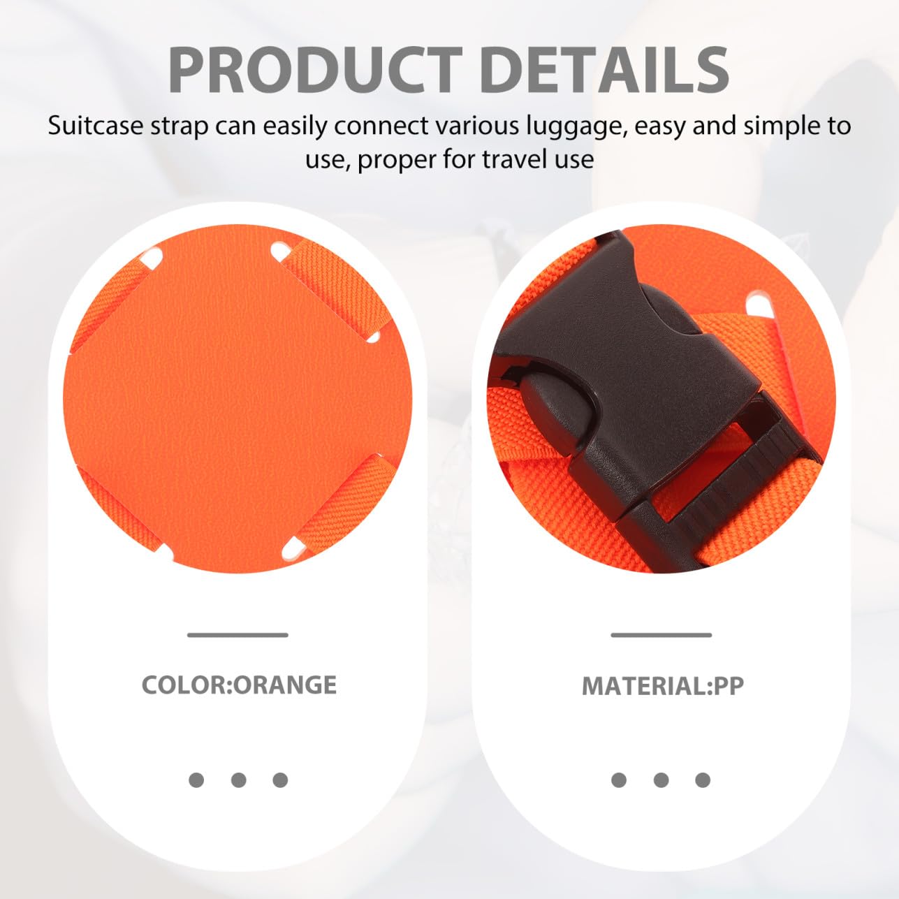 Homoyoyo 5 Piezas Correa de Equipaje Correas para Equipaje Correas de Bolso Accesorio de Viaje Maletas elástico Correa de de Equipaje Correas elásticas para Equipaje páginas Naranja