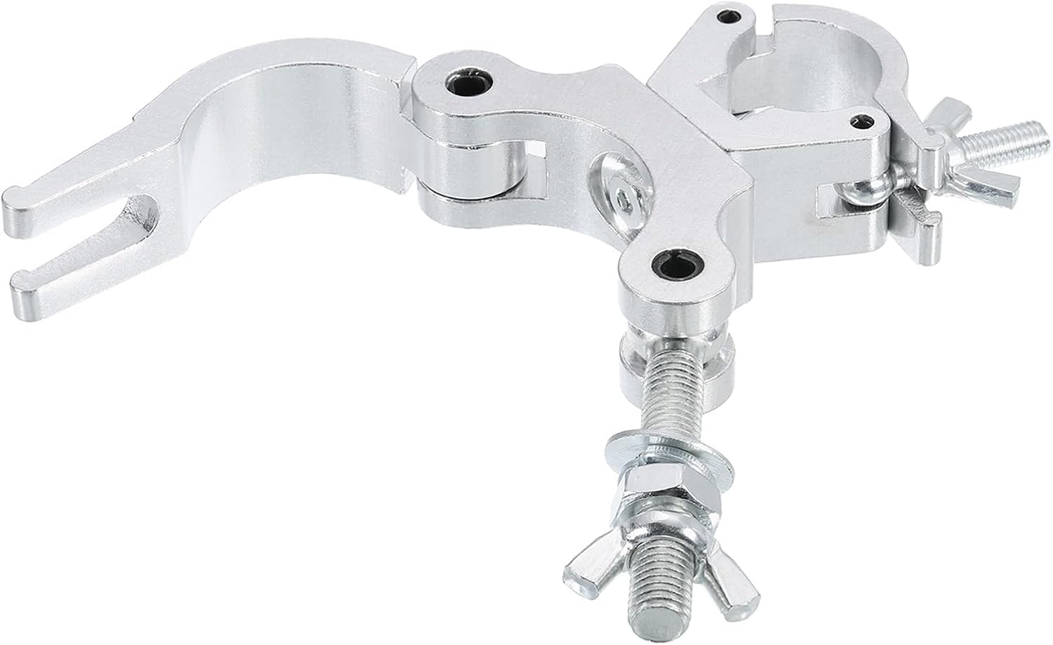 uxcell Light Truss Clamps, Aluminum Alloy Stage Lighting Pipe O Clamp for 1.22-1.38inch & 1.77-2.05inch OD Tube Max Load 220Lb Double Buckle, 1Pcs, Silver