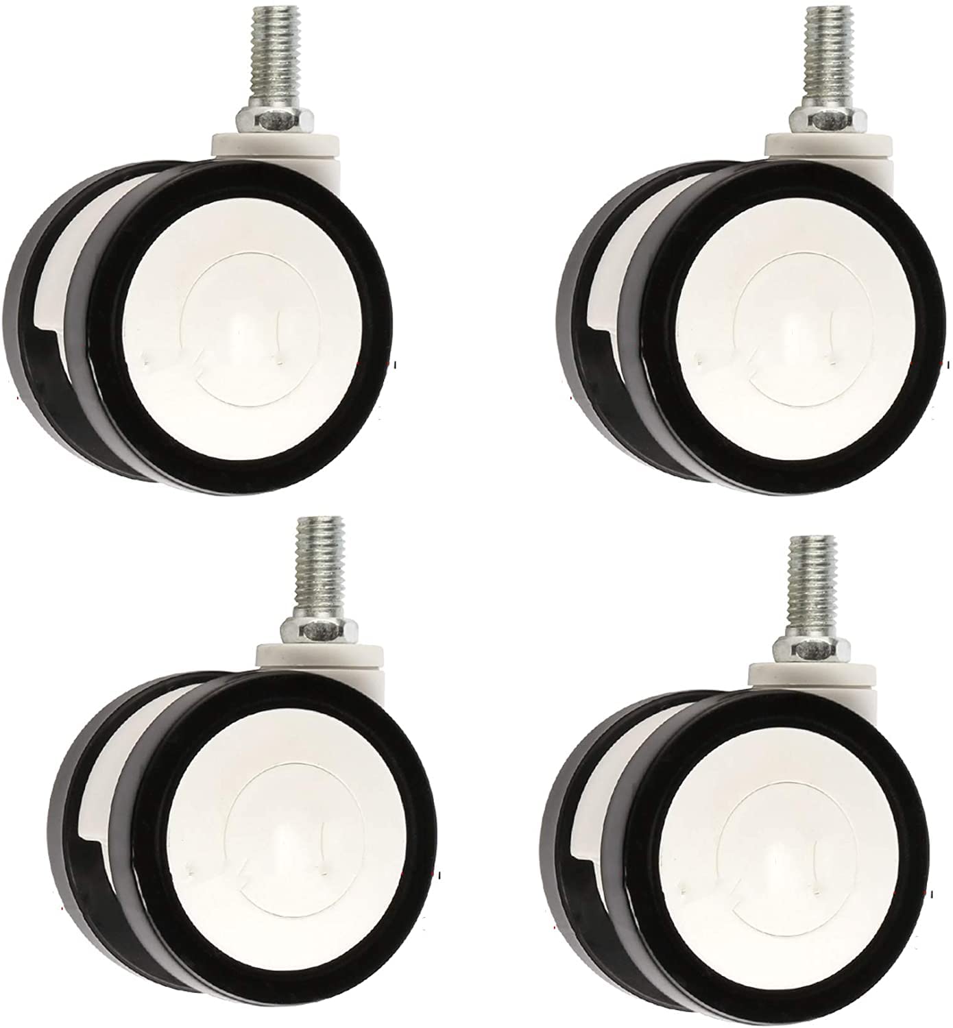 GYRAZXS 360° Swivel Casters with Brake Threaded Stem Diameter 10x20mm 12x20mm Heavy Duty Equipment Wheels Silent Universal Rollers for M12 Applications