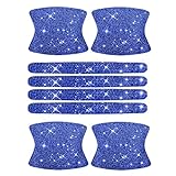 kingsea 8pcs Bling Car Door Handle Protector Stickers,Crystal Rhinestone Glitter Car Door Handles Cup Scratch Protectors Decals Universal (Blue)