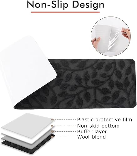 Miniatura 5 de Jaoul Alfombra antideslizante para peldaños de madera, para interiores, 8 x 30 pulgadas, 7 unidades, alfombra de seguridad antideslizante para Black