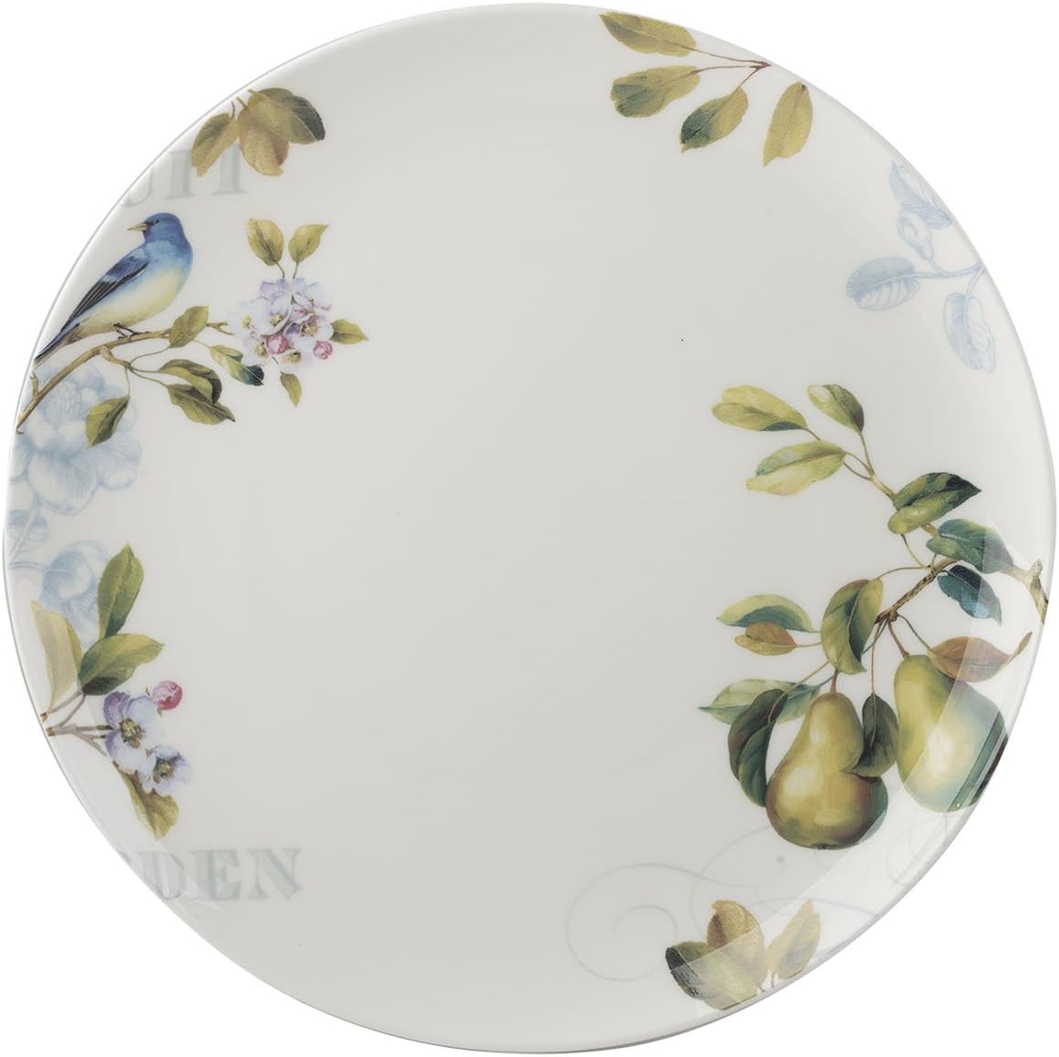 The English Table Spring Fruits Dinner Plate, Ceramic, White, 2.5 x 27.1 x 27.1 cm