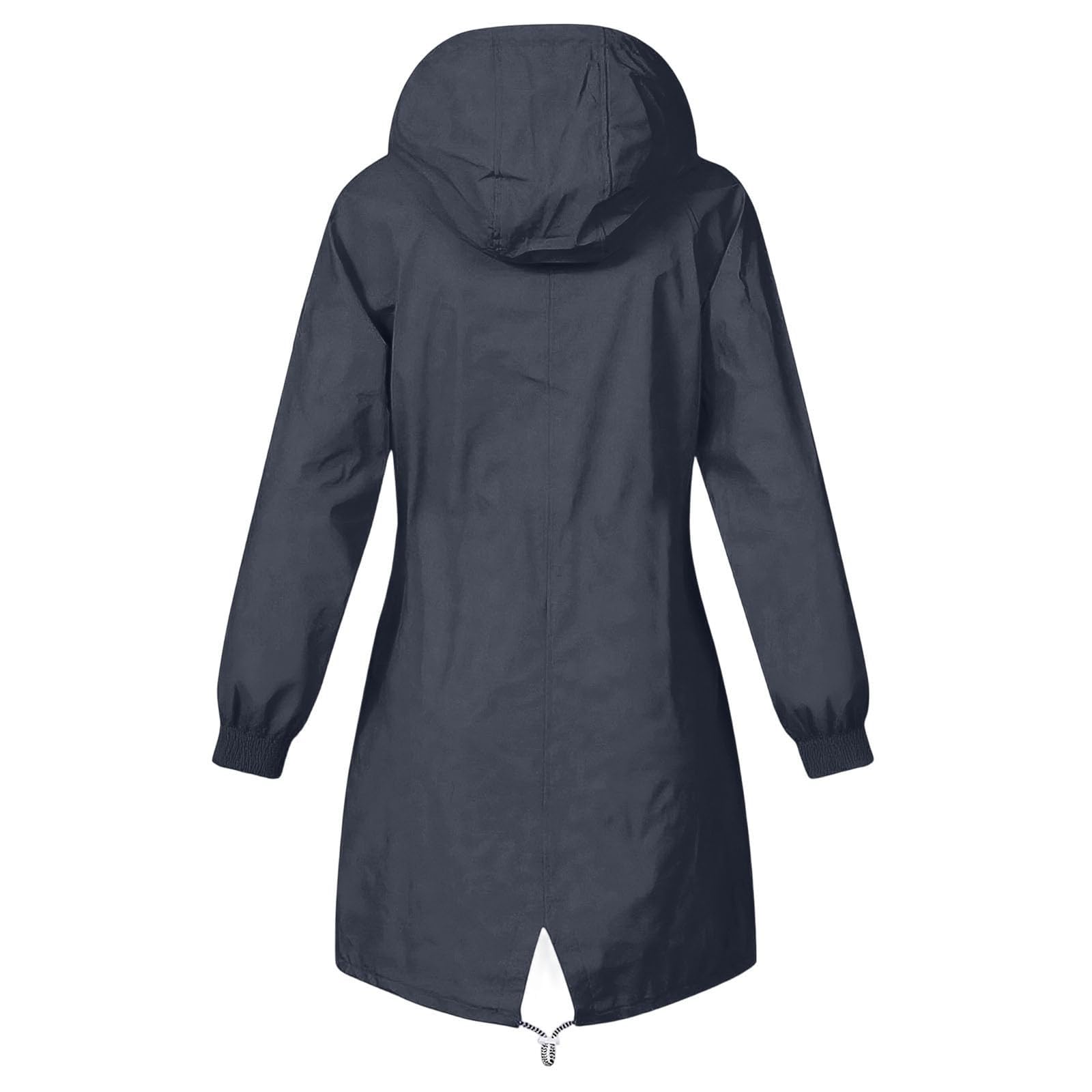 Generisch Chaqueta cortavientos ligera para mujer, con capucha, bolsillos a rayas, anorak, para senderismo