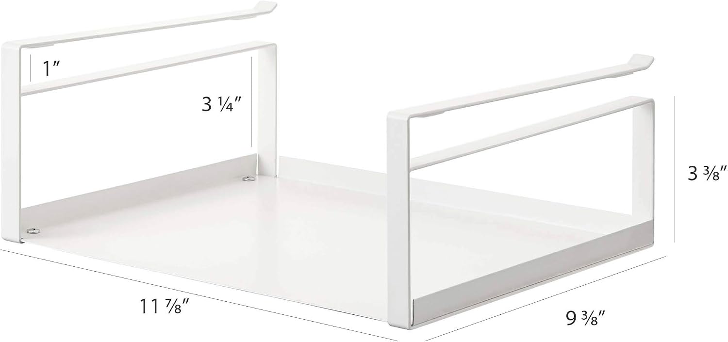 YAMAZAKI 1 tier home 2443 Shelf Storage Rack-Cabinet Organizer, One Size, White - Image 4