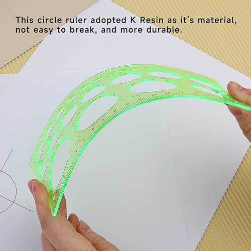 Miniatura 4 de Plantilla de plantilla de círculo, regla circular, plantillas de dibujo, herramienta de dibujo de círculos, regla geométrica, herramienta de ayuda