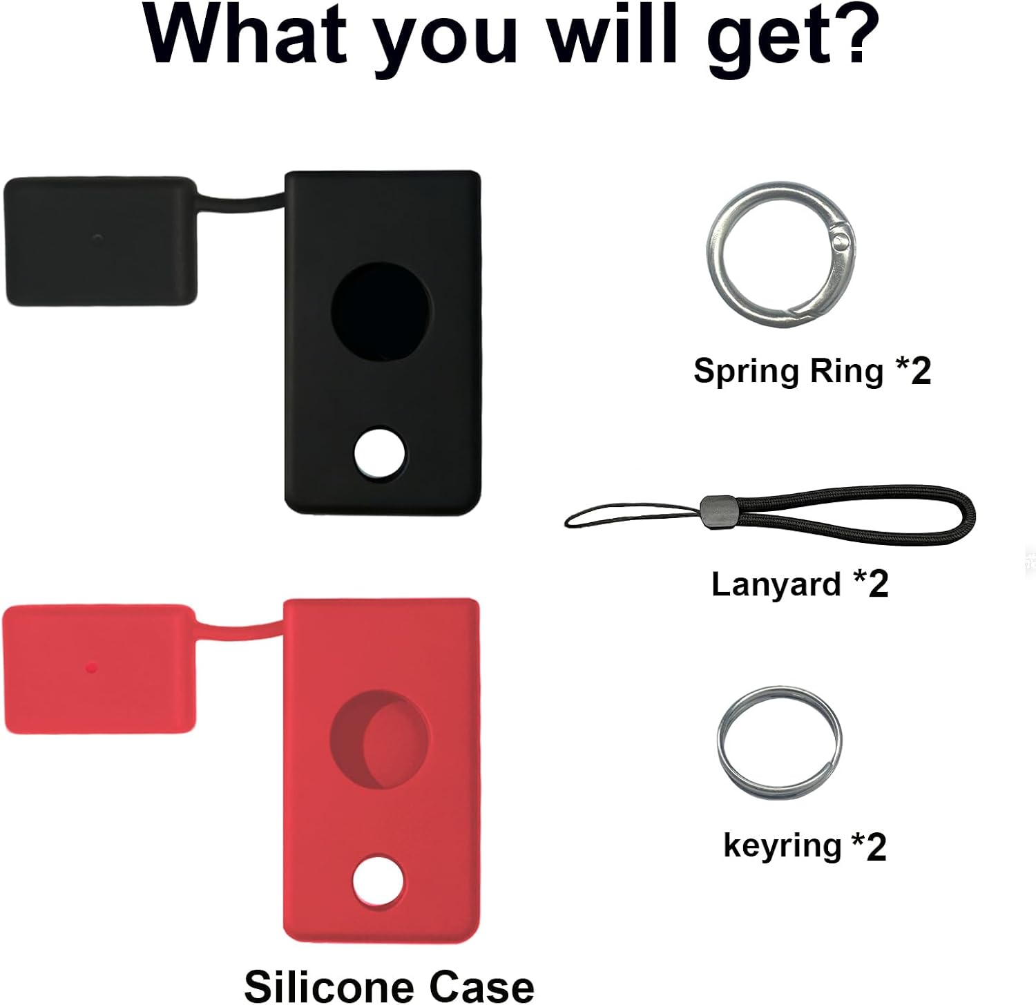 2Pack Protective Case for YubiKey 5C NFC,Silicone Cover Holder | Fit for Yubico Security Key C NFC,Quick Access & Daily Protection-Black and Red