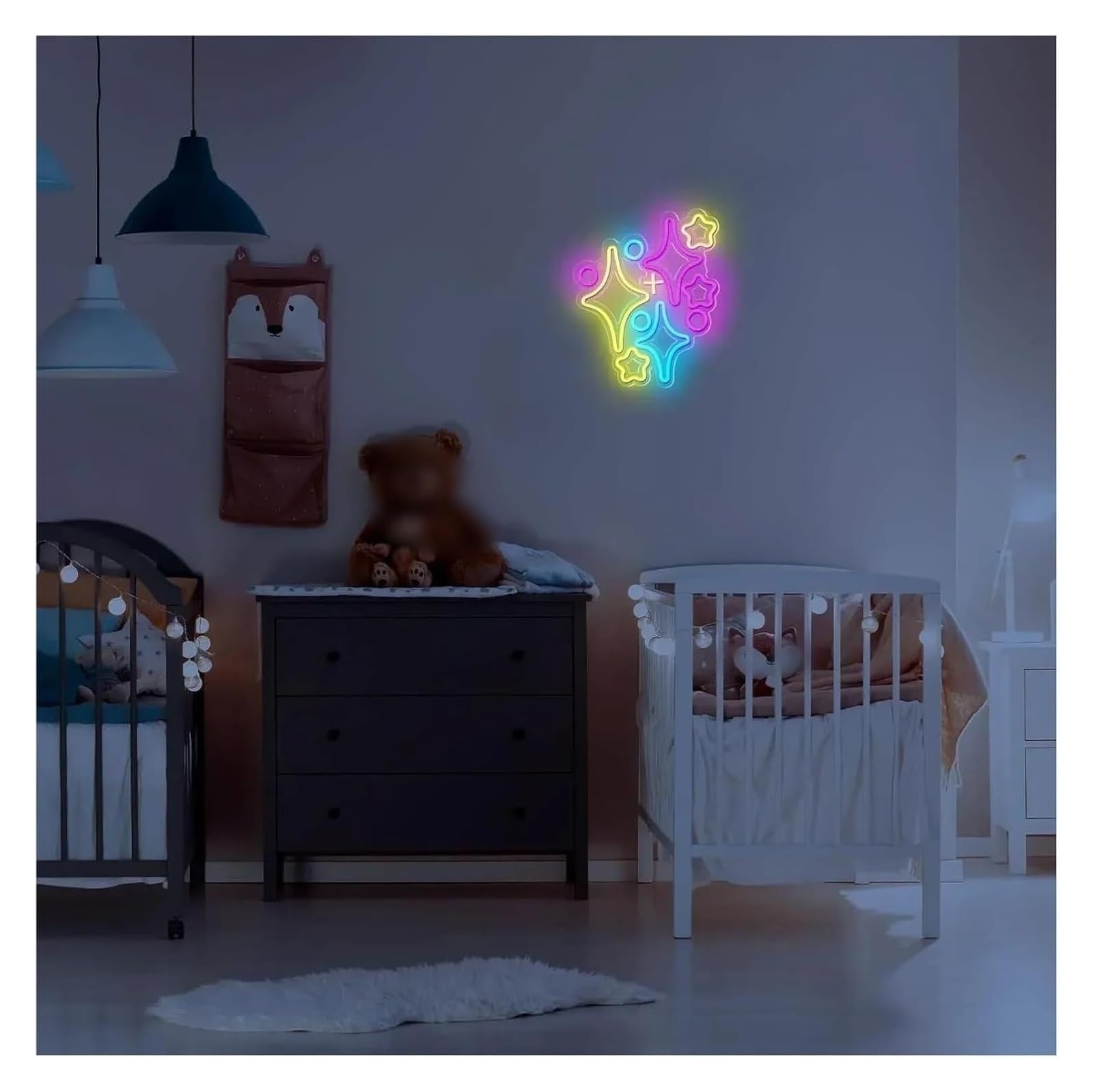 Generico Stelle per insegna al neon da parete, decorazione per interni, per casa, soggiorno, festa, luce notturna alimentata