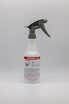 HCL Pre-Labeled GHS Spray Bottles - Ethanol 70% - 16oz Supplied Empty