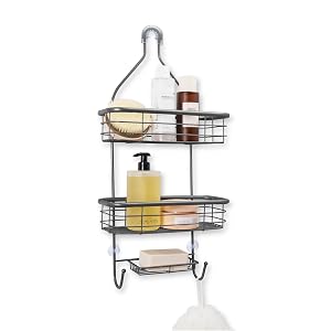 Moorefield Hanging Shower Caddy in Matte Satin 3-Tier Rust Resistant Stainless Steel Bathroom Organizer with Hooks Suction Cups