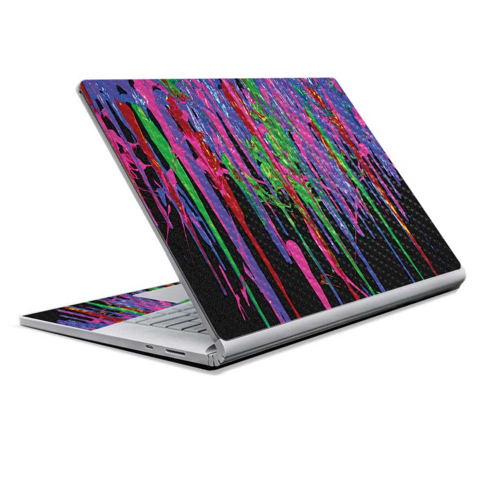 MightySkins Carbon Fiber Skin for Microsoft Surface Book 2 13" (2017) - Drips,Protective, Durable Textured Carbon Fiber Finish,Easy to Apply, Remove, and Change Styles,