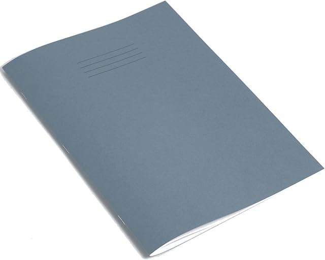 RHINO Stationery Exercise Book | A4 | 32 Page | Top Half Blank & Bottom Half 13mm Lined | Light Blue | Pack of 10