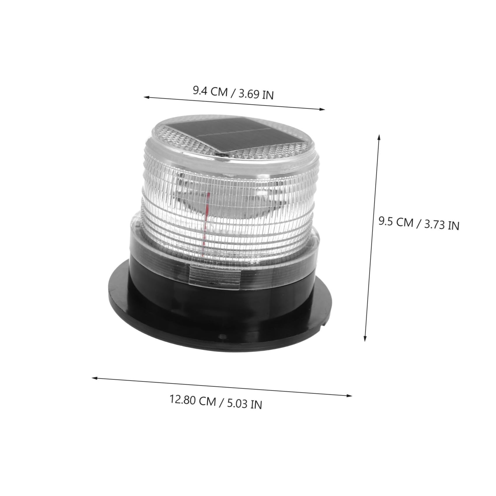 Feu D’avertissement de Toit pour Véhicule, Stroboscope Solaire LED Noir | Abs et Métal, Base Magnétique, Intensité Élevée, pour Véhicule et Camion de Secours