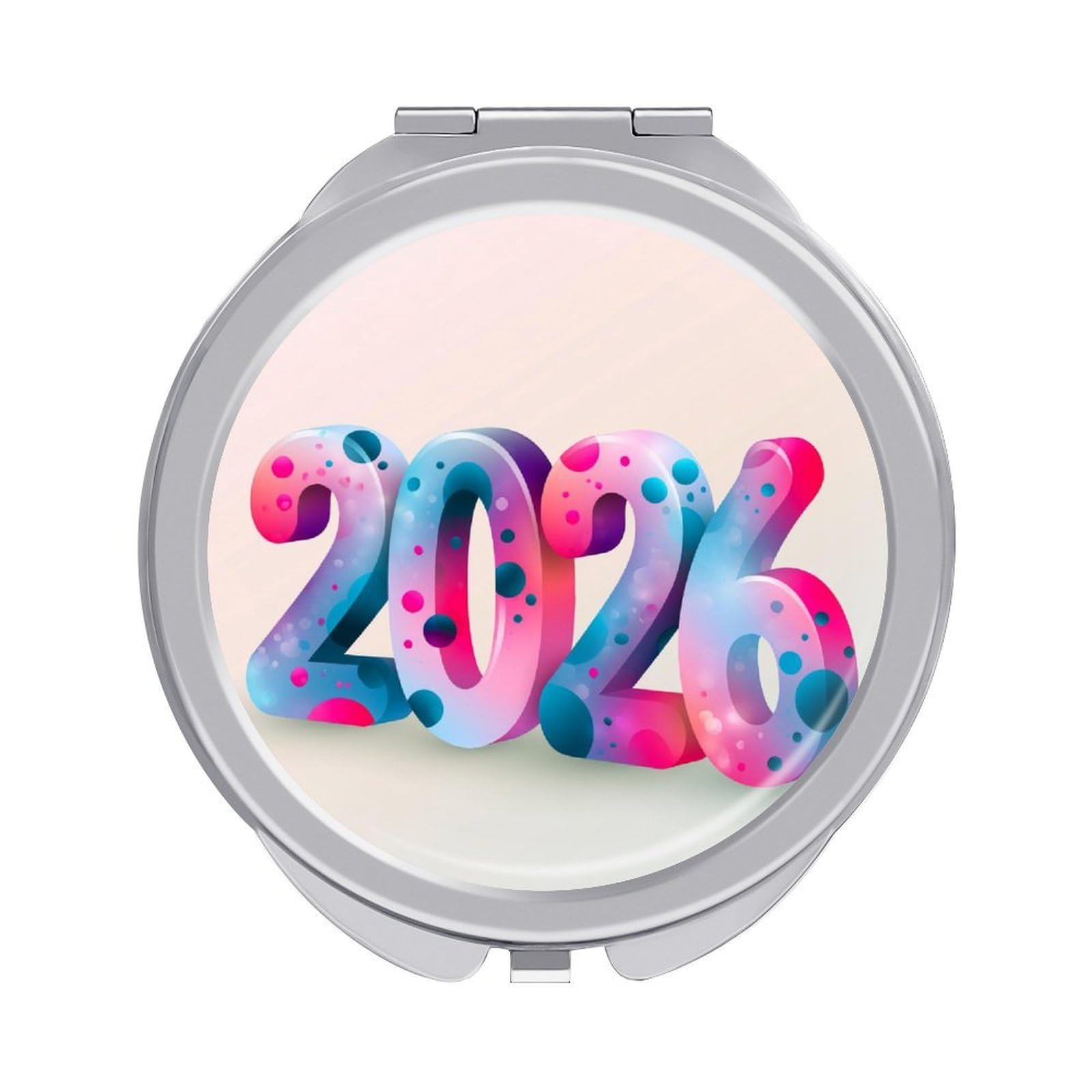 Jubonexis Colorful Text 2026 Women Pocket Mirrors, Girls Small Portable Travel Makeup Mini Mirror