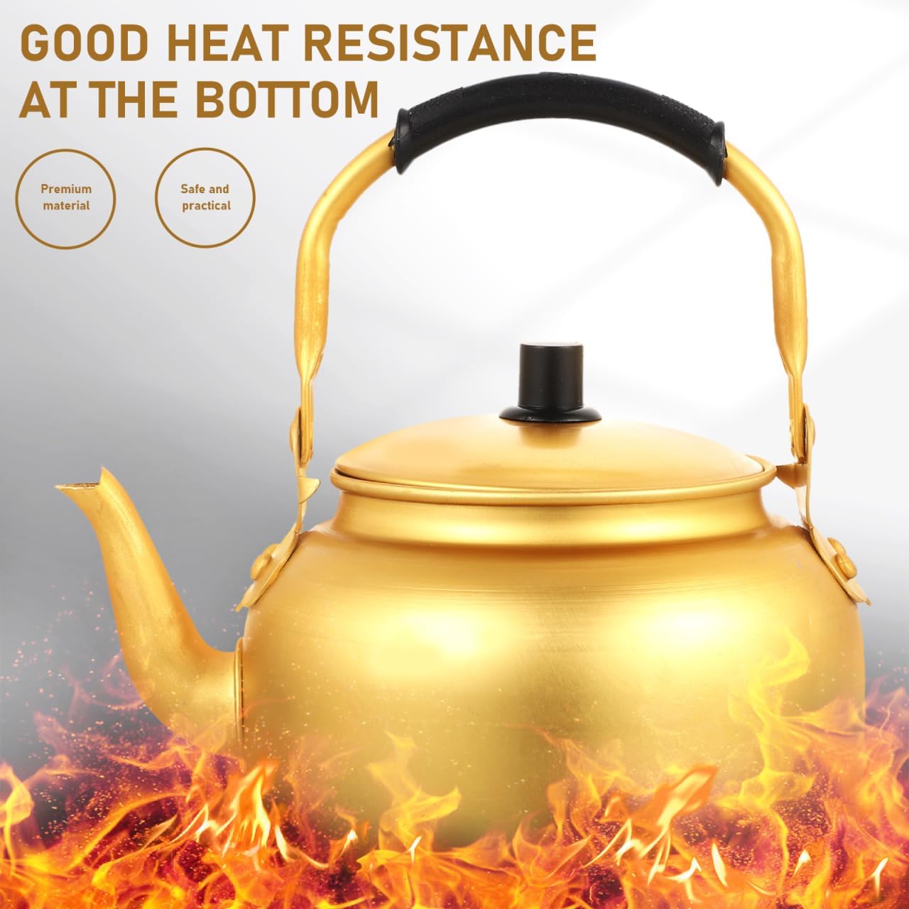 DOITOOL 2 Quart Stainless Steel Tea Kettle Stovetop, Teapot for Stovetop with Ergonomic Handle, Golden Tea Pot Korean Kettle for Coffee Hot Hot Water Boiler for Induction Gas