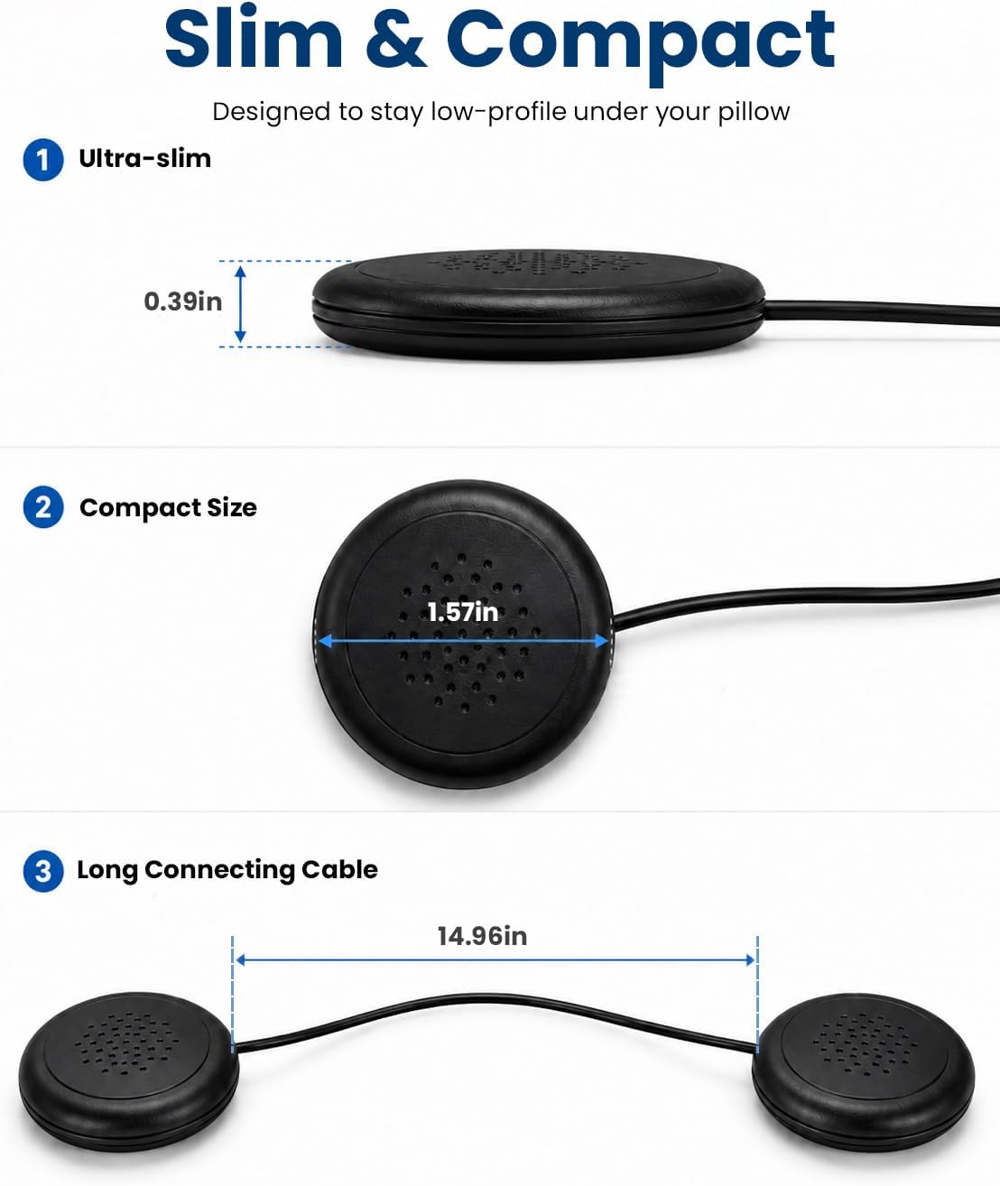 Bluetooth Pillow Speaker for Sleeping, Under Pillow Sleep Speaker image 5