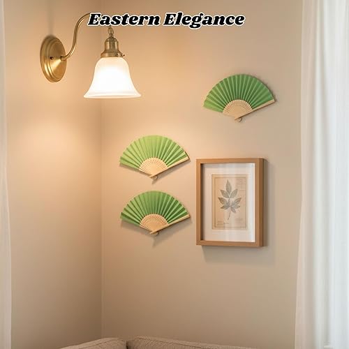 Miniatura 49 de JOHOUSE 12 abanicos de papel blanco de mano – Ventilador de mano plegable de 8.3 pulgadas, ventiladores plegables de mano para mujeres, ventilador