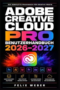 Adobe Creative Cloud Pro Benutzerhandbuch 20262027 Vollstandige Schritt-fur-Schritt-Anleitung fur Photoshop, Illustrator, Premiere und alle Grafikprogramme German Edition