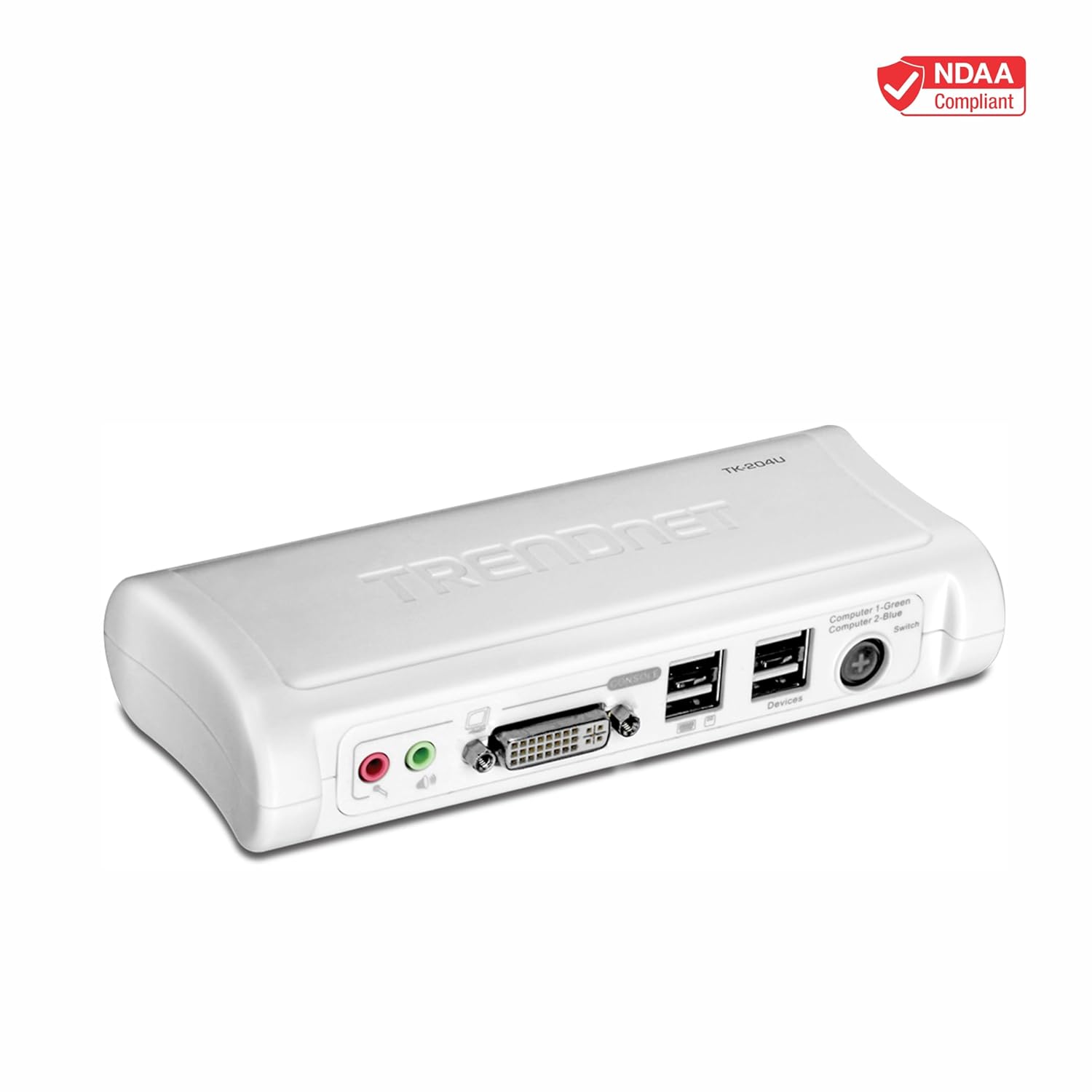 Rear panel of TRENDnet TK-204UK KVM switch with computer connection ports