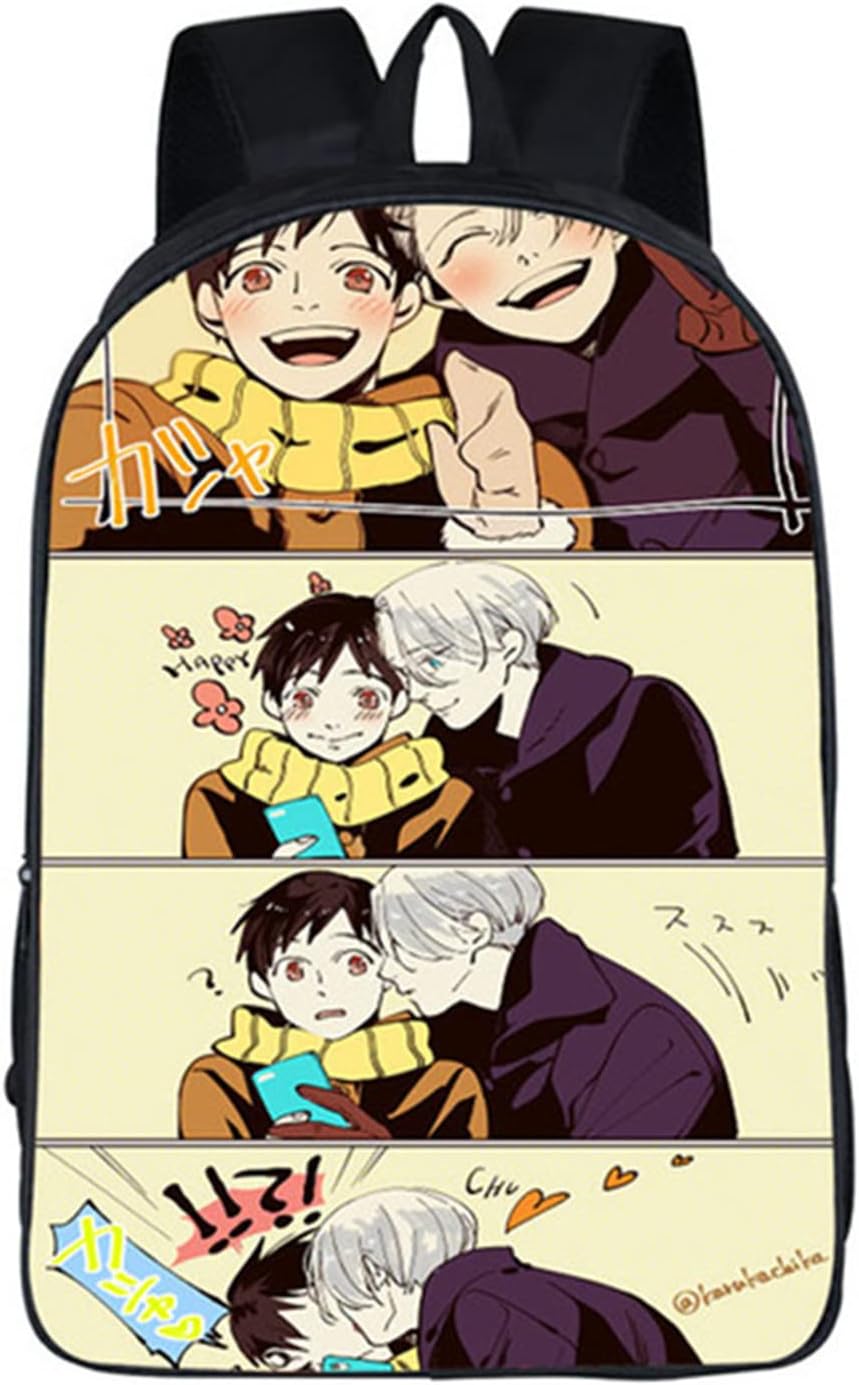 Anime Yuri on Ice Backpack School Bag Victor Nikiforov Daypack Shoulder Bag Student Bag 8