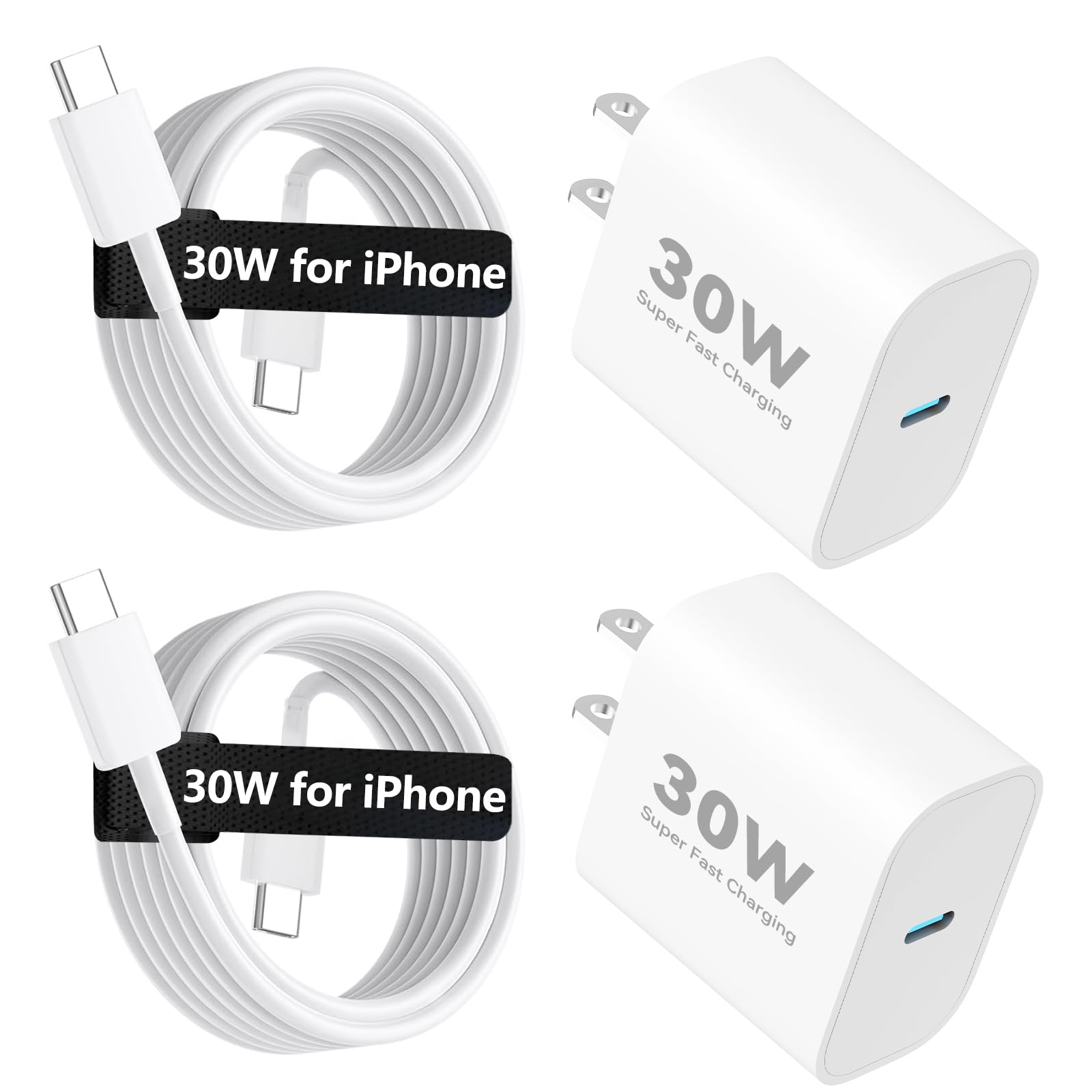 Photo 1 of 1 Apple USB C Wall Charger 30W iPhone 17/16 Fast Charger Block with Type C Cable, for Apple iPhone 17 Pro Max/17 Pro/17/16/16 Pro/16 Pro Max/Plus/15 Series – Super Fast Charging Power Adapte