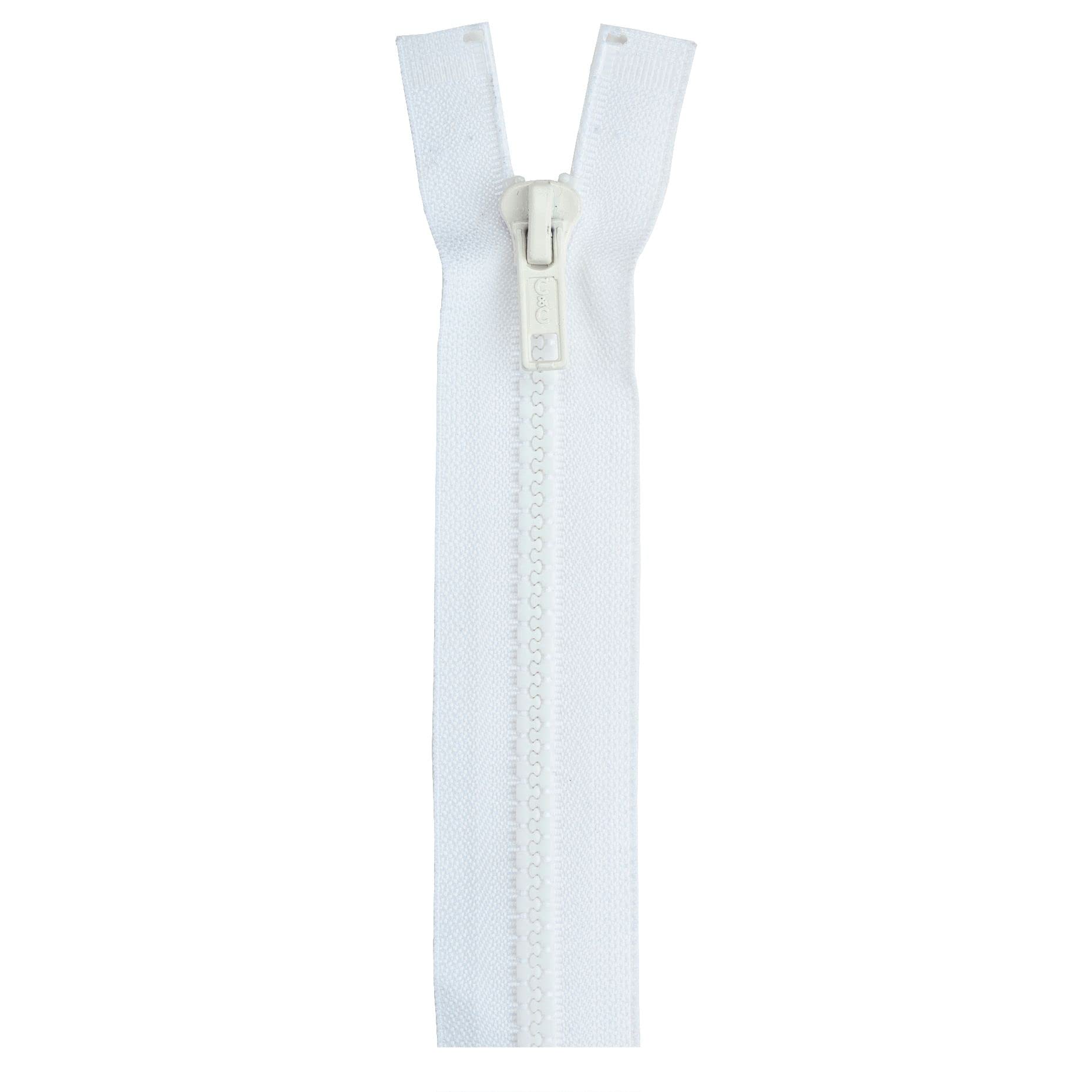 C&C Reißverschluss Mit Geschlossenem Boden, 22,9 Cm, Weiß – 2 Stück, Polyester, Für Hosen & Taschen