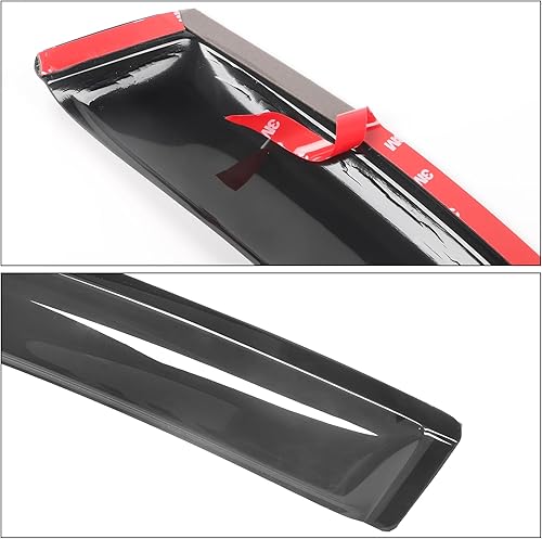 Miniatura 6 de IKON MOTORSPORTS - Visera de ventana compatible con Ford Fusion 2006-2012, estilo delgado, acrílico, tintado y semitransparente, 4 unidades,