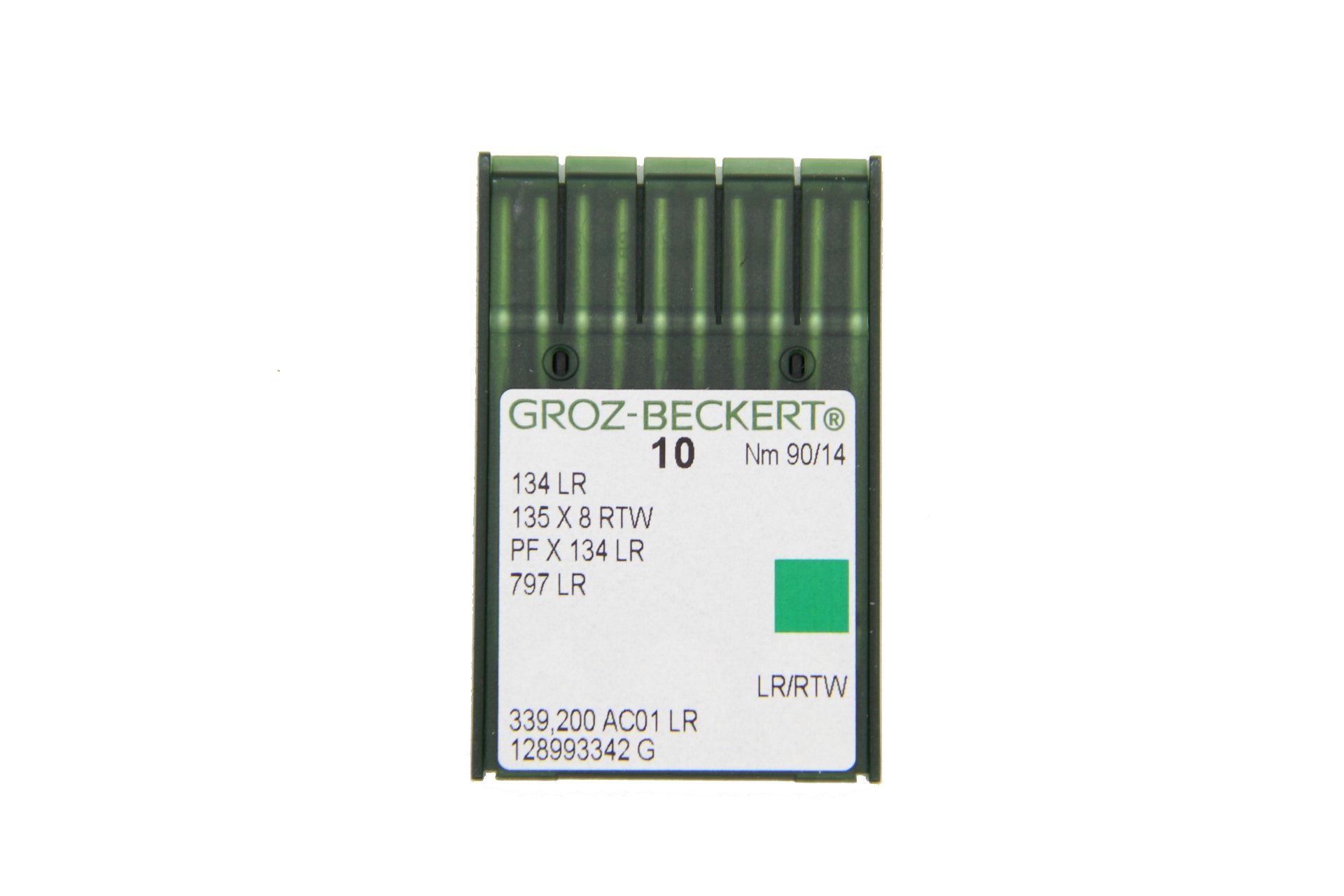 Groz-Beckert Leather Sewing Needles 134 LR with Round Piston and Cutting Tip for Industrial Sewing Machines (Nm. 90/14) Pack of 10