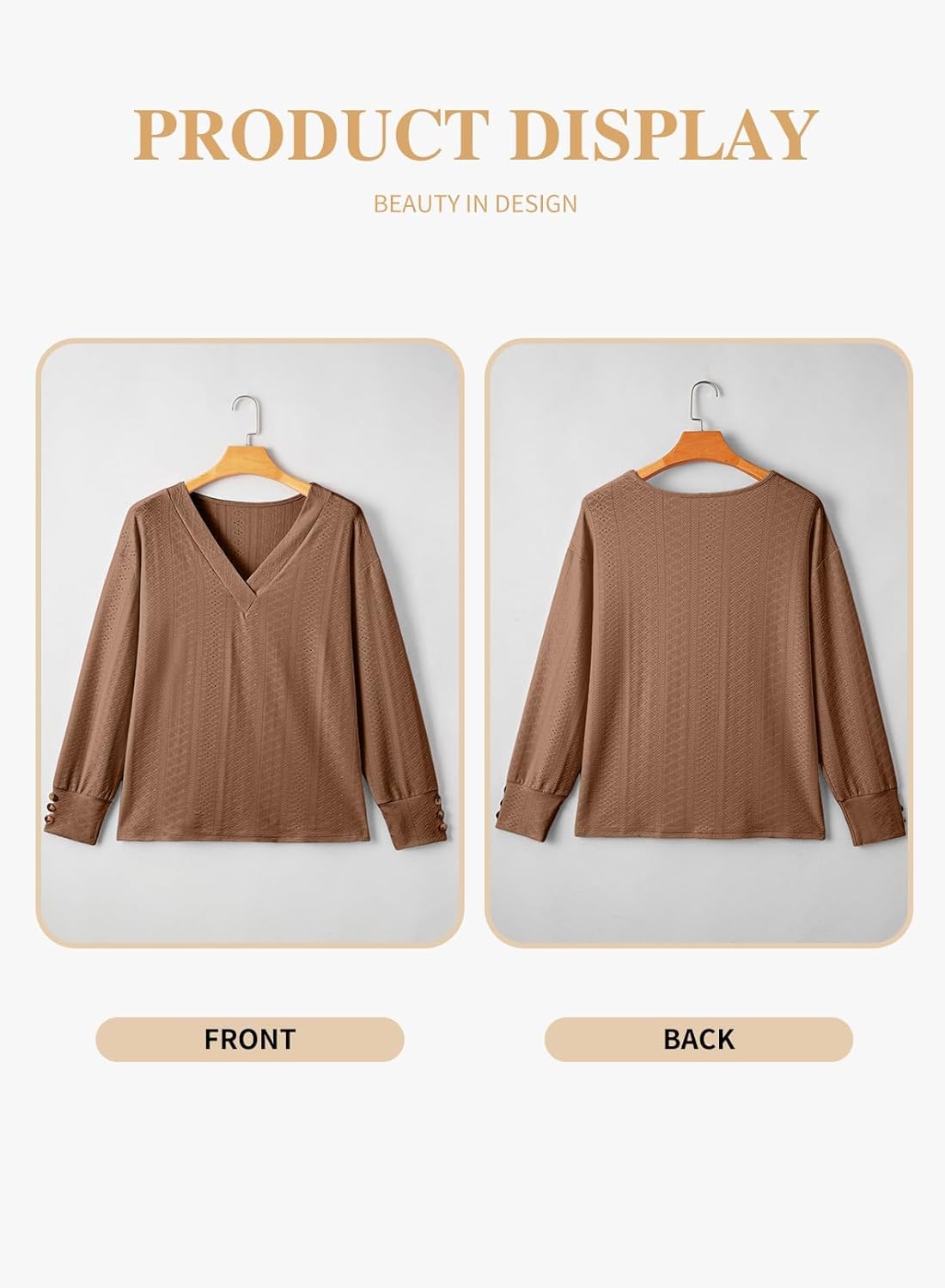 Eytino Plus Size Tops for Women Casual V Neck Long Sleeve Buttons Hollow Out Lace Embroidered Blouses Shirts(1X-5X) - Image 4