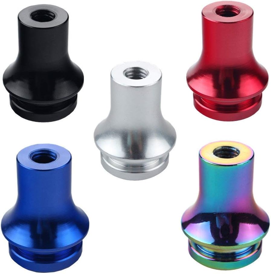 Dewhel SHIFT KNOB BOOT RETAINER/ADAPTER FOR MANUAL GEAR SHIFTER LEVER 10X1.5 Color Neo Chrome