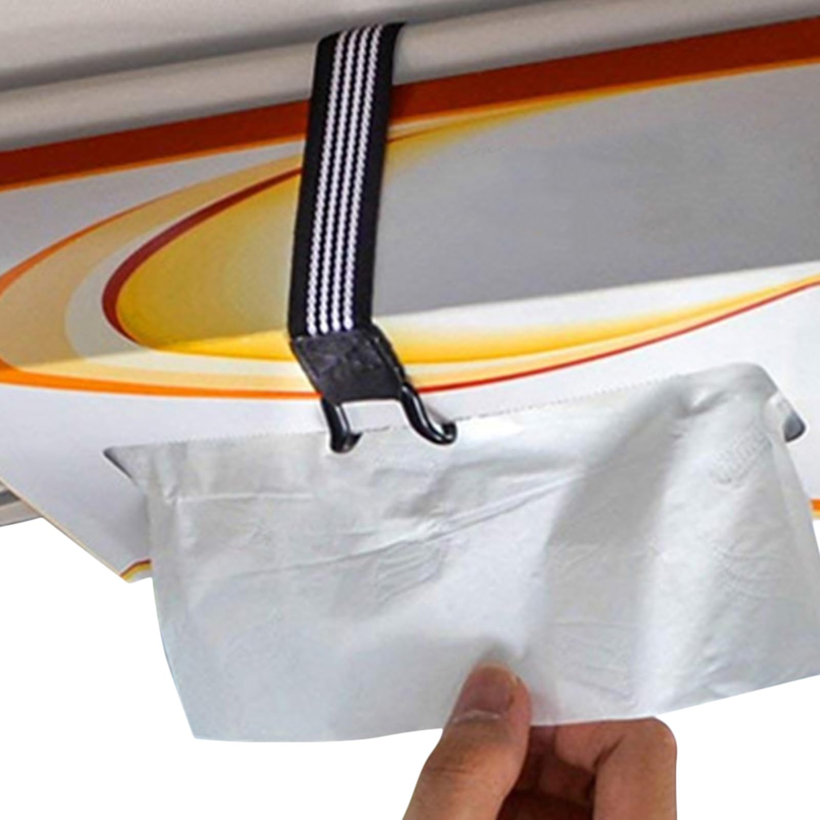 Auto-Tissue-Box-Halter | Auto Halter Gürtel | Sonnenblende Kopfstütze Armlehne Tissue Box Strap | Elastisches Material, Schwarz