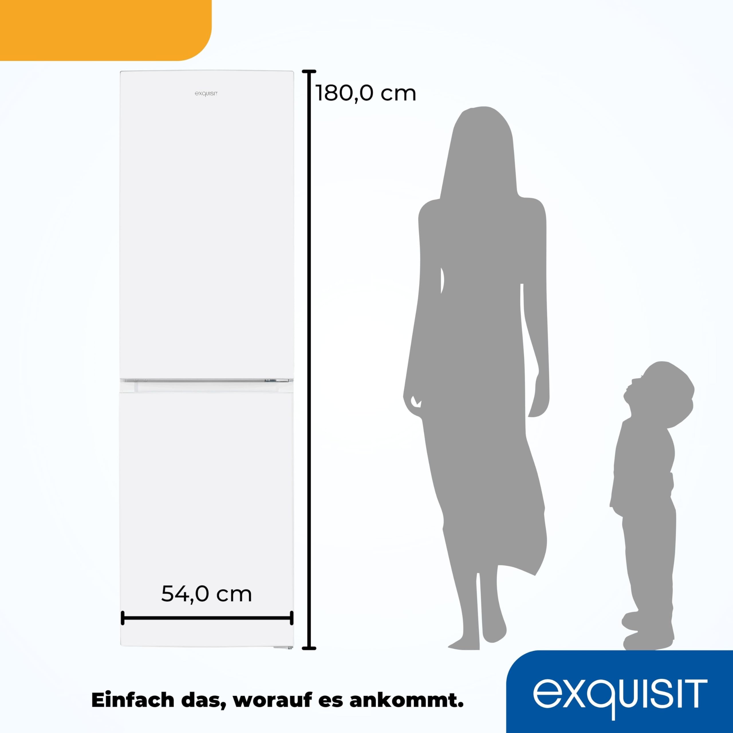 Exquisit Kühl-Gefrierkombination No-Frost, 247 L, Weiß, 39 dB | Freistehend, 4-Sterne-Gefrierfach, Schnellgefrieren, Energieklasse D – ideal für 3–4 Personen